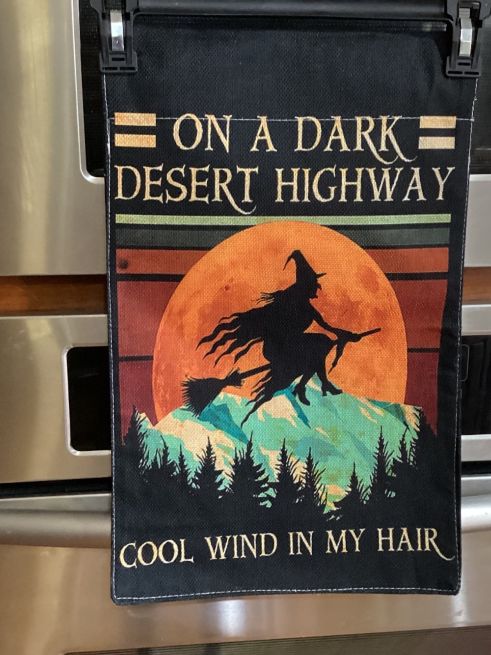NEW Double Sided Garden Flag, Eagles, On a Dark Desert Highway, witch